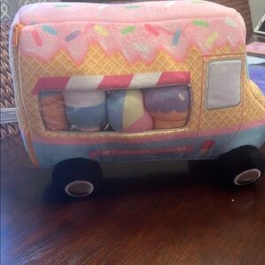Never played with Pink and Blue Stuffed ice Cream Camper Toy